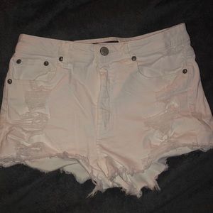 White High Rise Shorts